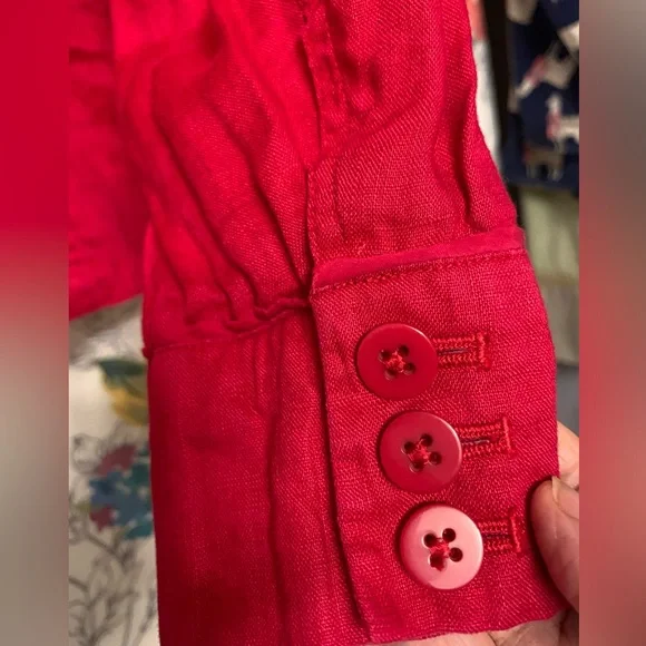 Coldwater Creek size 14 100% Linen red jacket - Picture 4 of 8